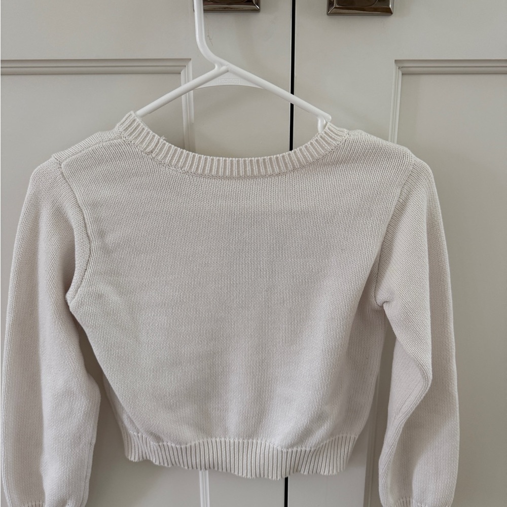 LoveShackFancy Girls Flag Sweater - Pink and Blue - Picture 2 of 3